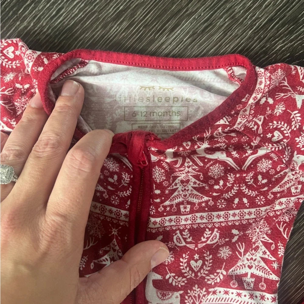 Little Sleepies Red and White Kids One Piece